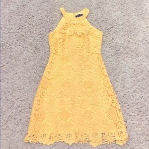 LuLu’s Mini Yellow Lace Dress